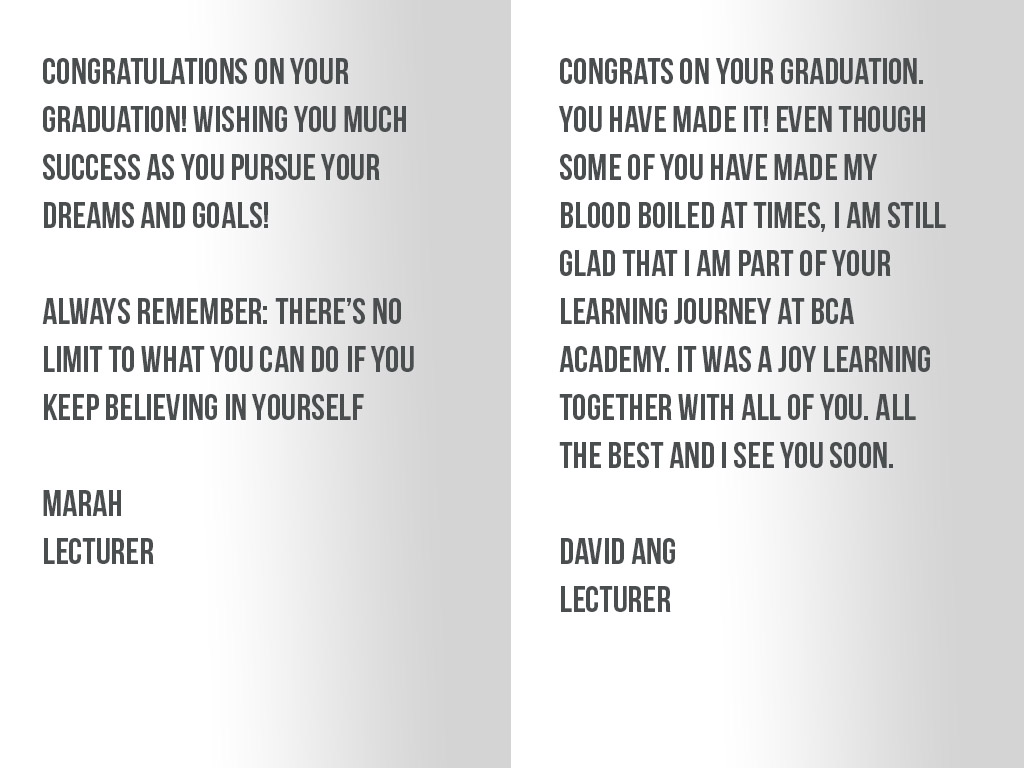 Congratulatory message 15